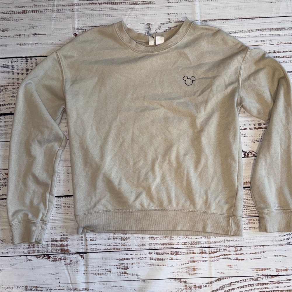 Women’s Beige Sweater with Embroidered Mickey Logo